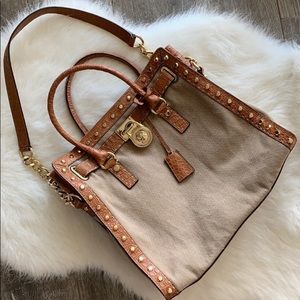 Michael Kors | Large Hamilton Bag studded croc embossed leather